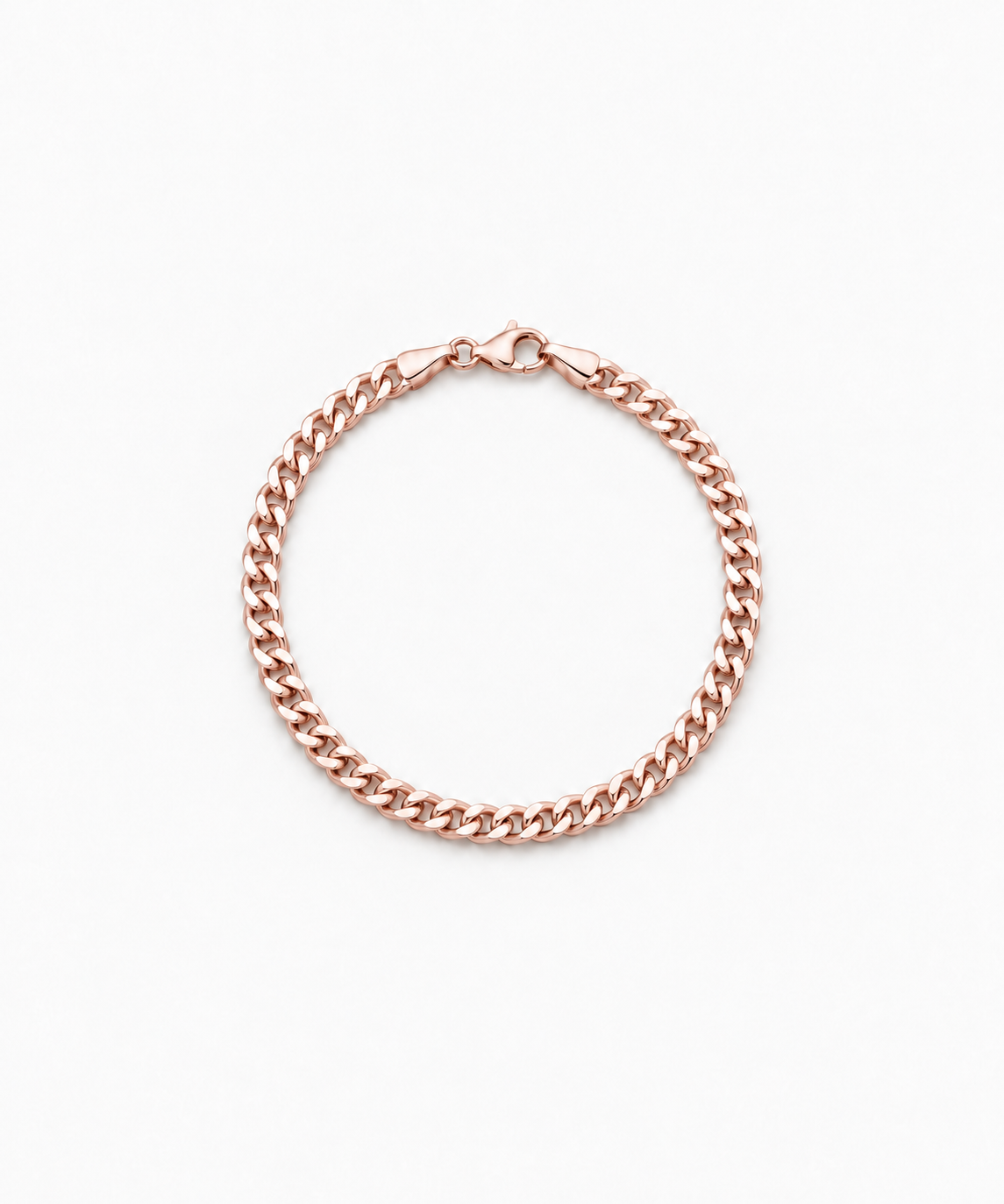 Colette Curb Bracelet — Rose Gold on white background