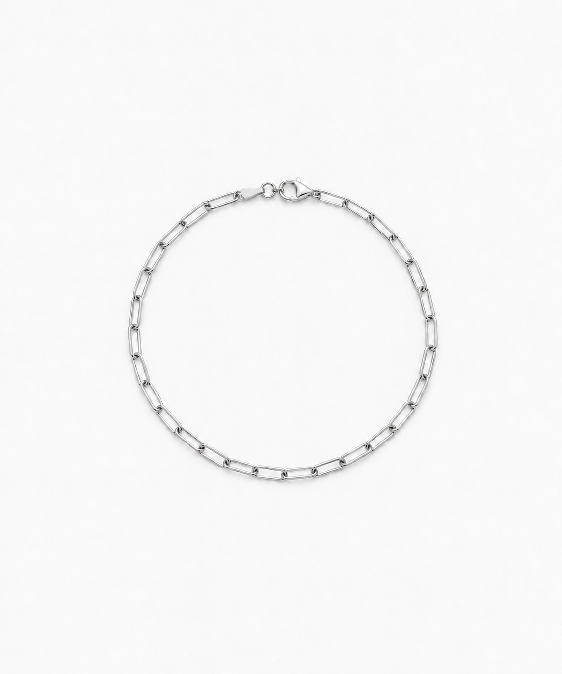 Mia Paperclip Bracelet — Silver on white background