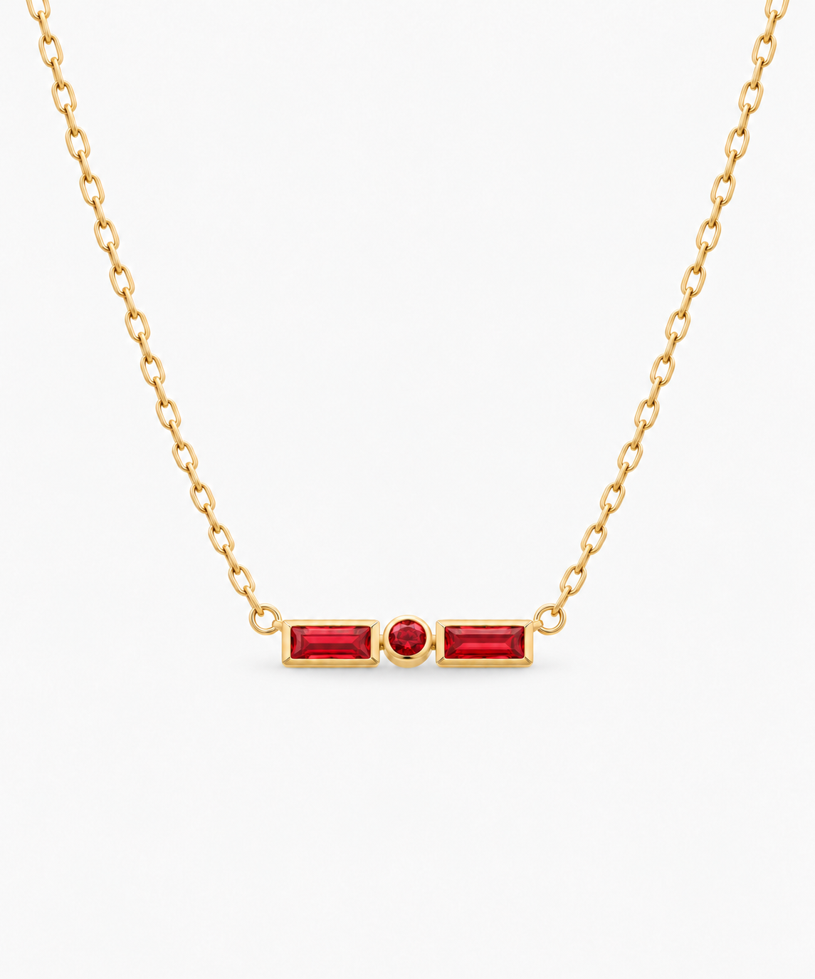 Maru Morse Necklace — Yellow Gold on white background