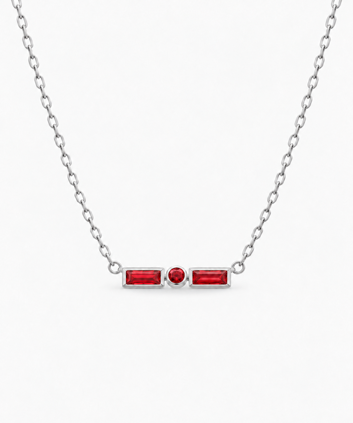 Maru Morse Necklace — Silver on white background