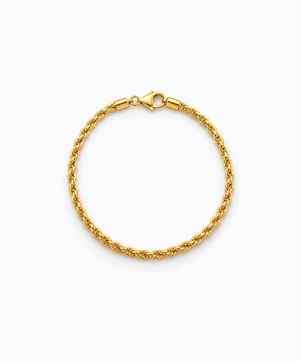 Emma Rope Bracelet — Yellow Gold on white background