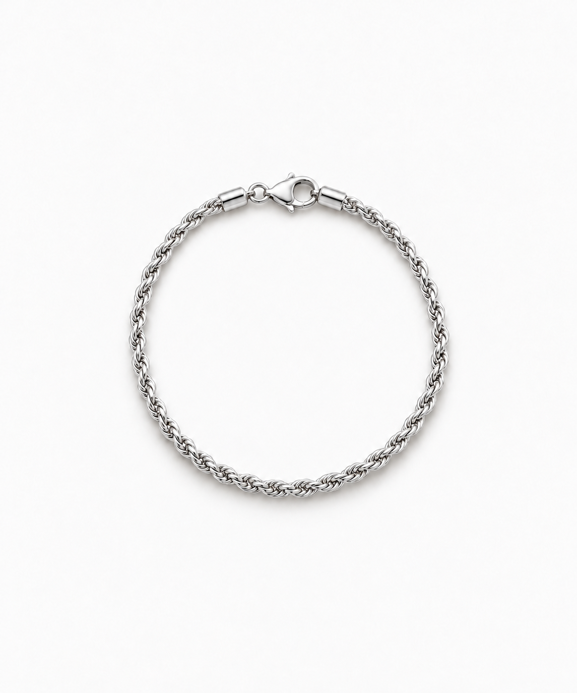 Emma Rope Bracelet — Silver on white background