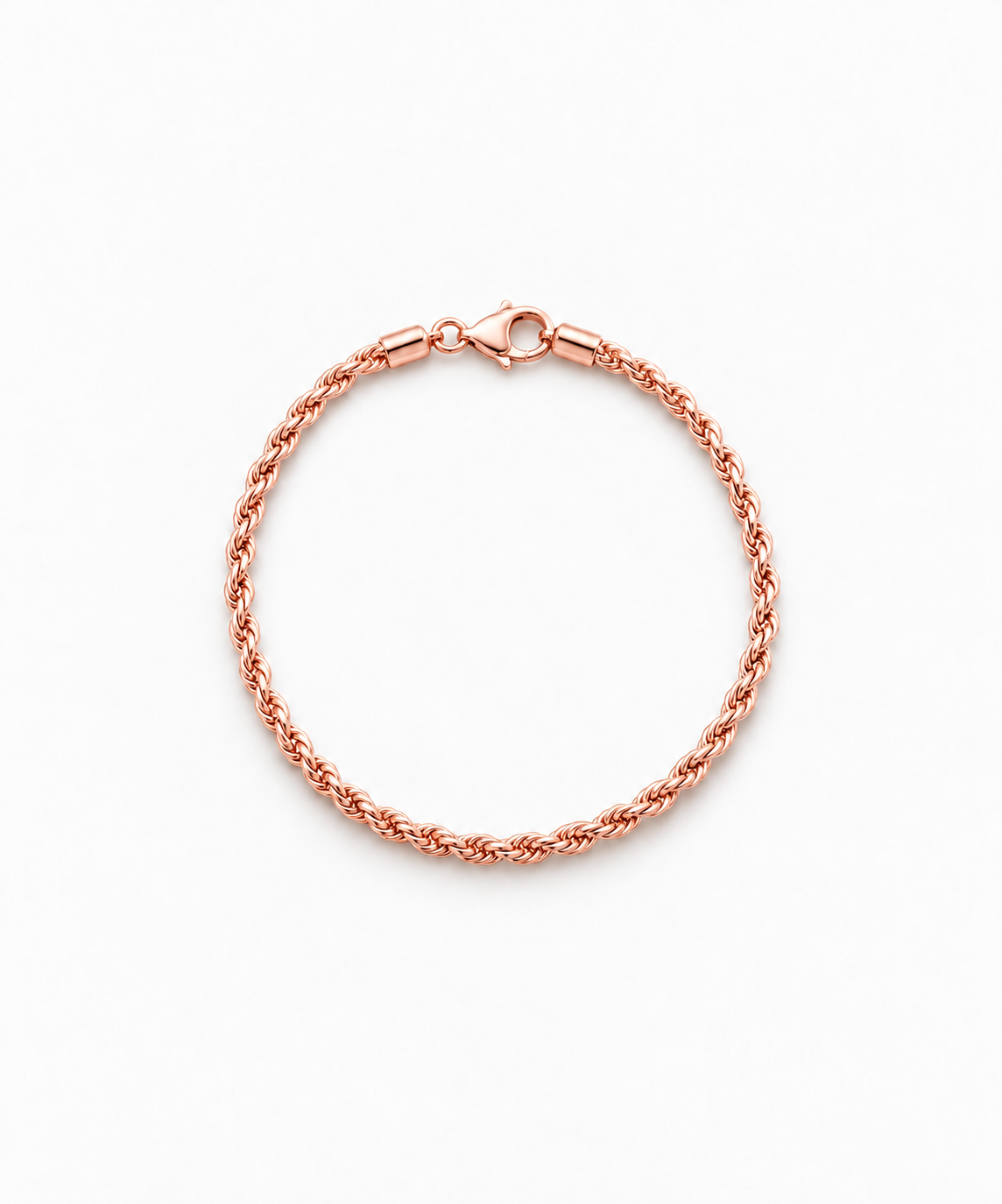 Emma Rope Bracelet — Rose Gold on white background
