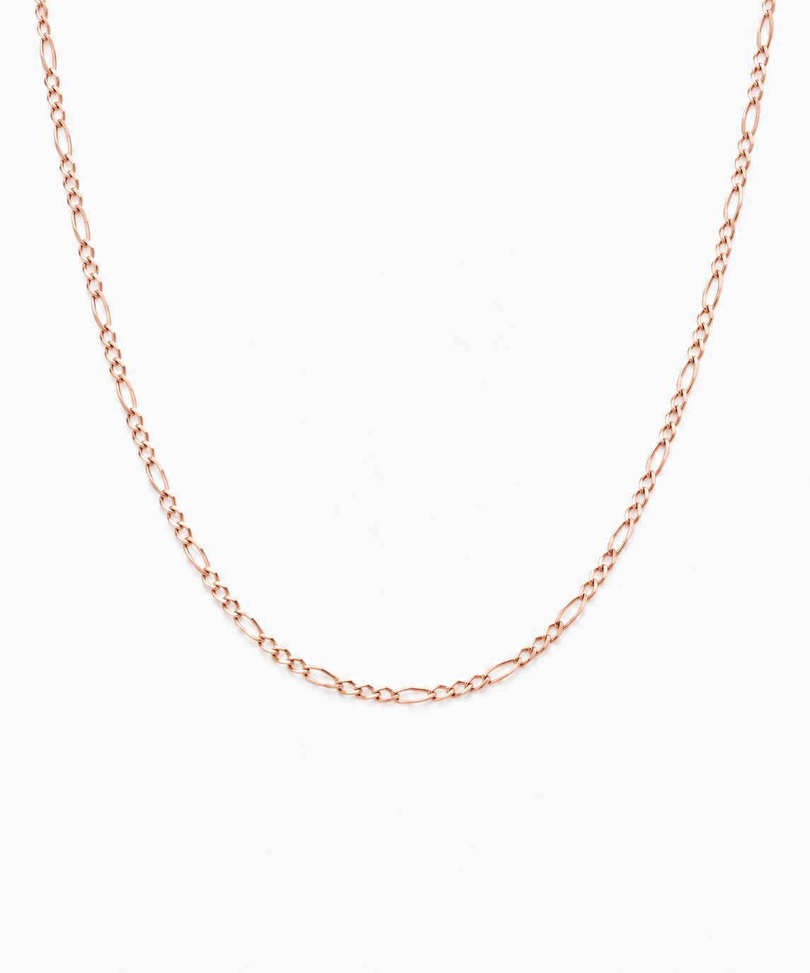 Adeline Figaro Chain — Rose Gold on white background