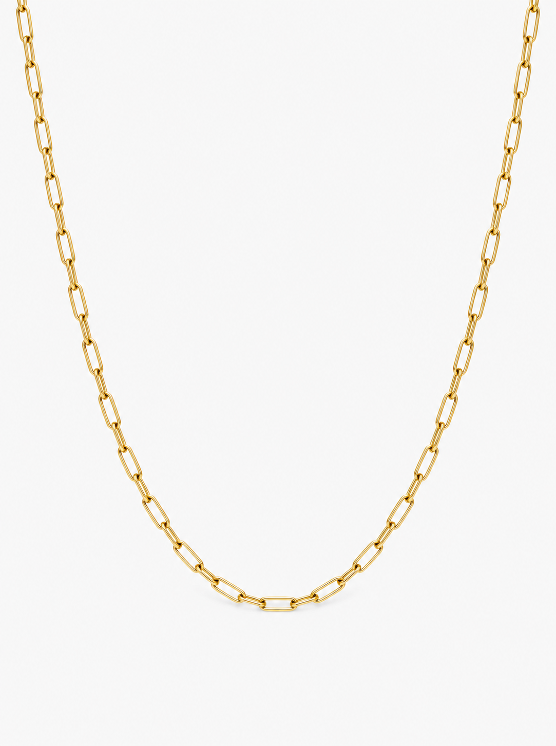 Mia Paperclip Chain — Yellow Gold on white background