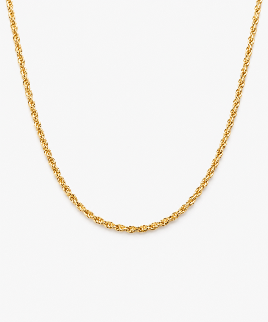 Emma Rope Chain — Yellow Gold on white background