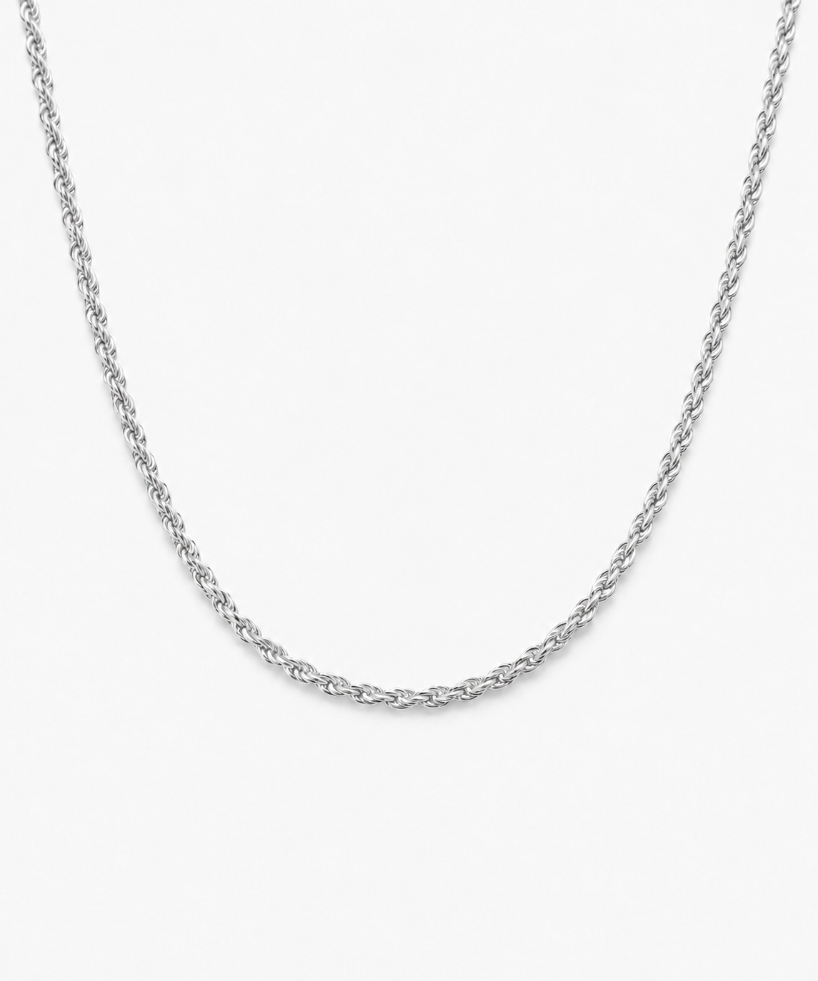 Emma Rope Chain — Silver on white background