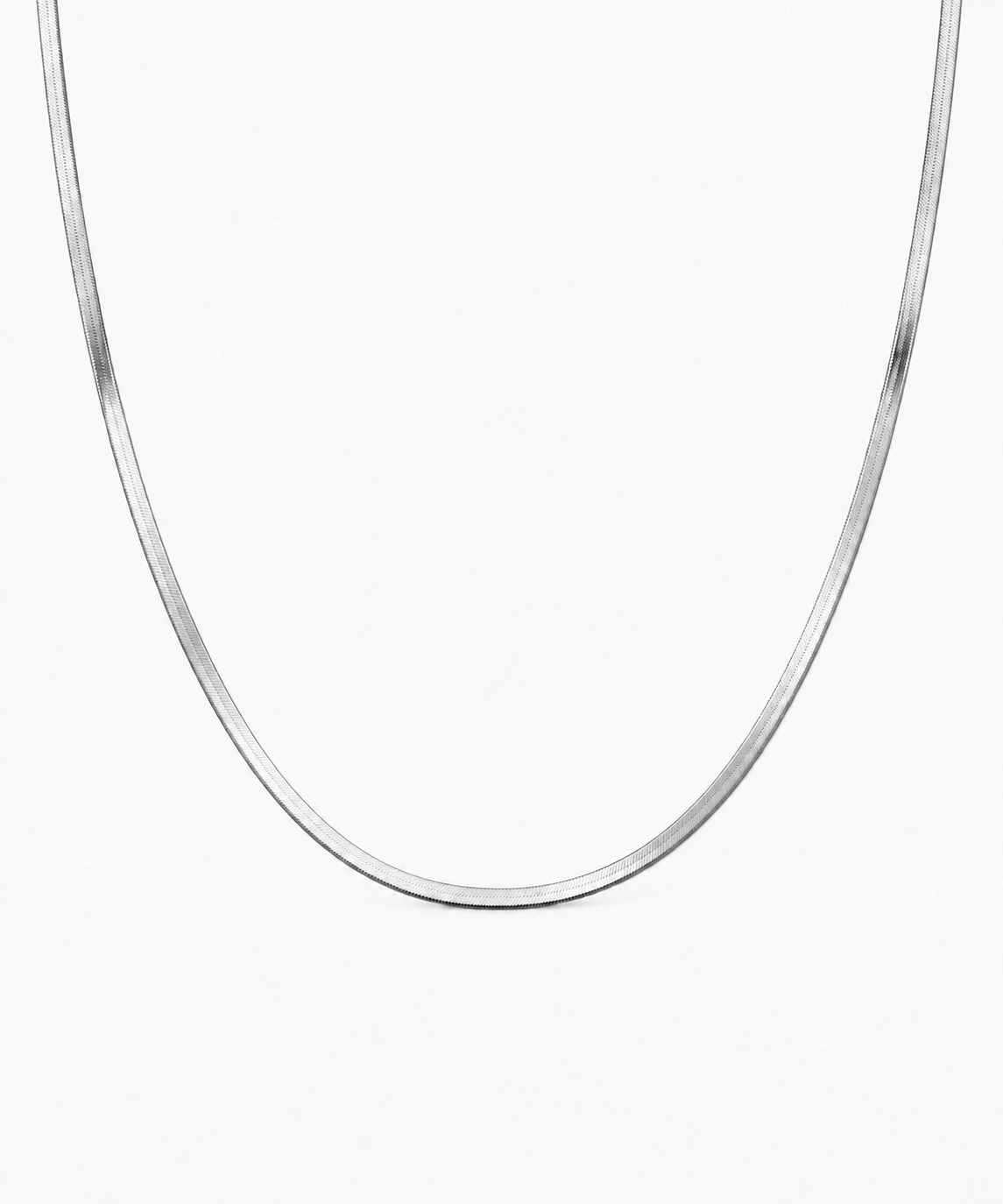 Madison Herringbone Chain — Silver on white background