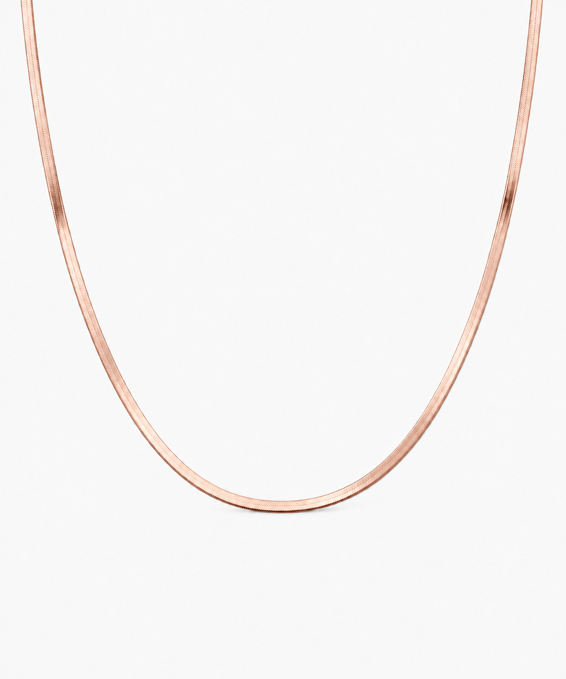 Madison Herringbone Chain — Rose Gold on white background