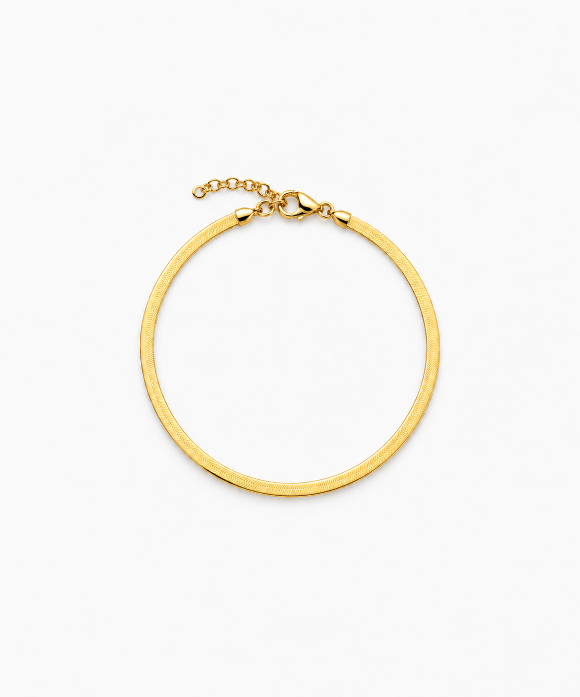 Madison Herringbone Bracelet — Yellow Gold on white background