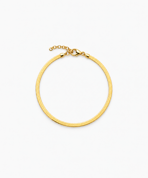 Madison Herringbone Bracelet — Yellow Gold on white background