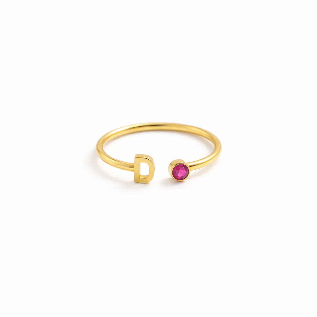 Isola Initial Birthstone Ring