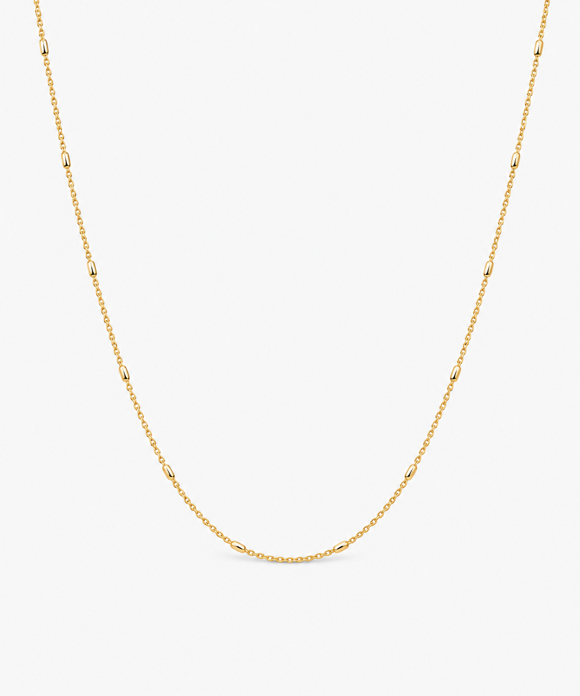 Alessia Beaded Cable Chain — Yellow Gold on white background