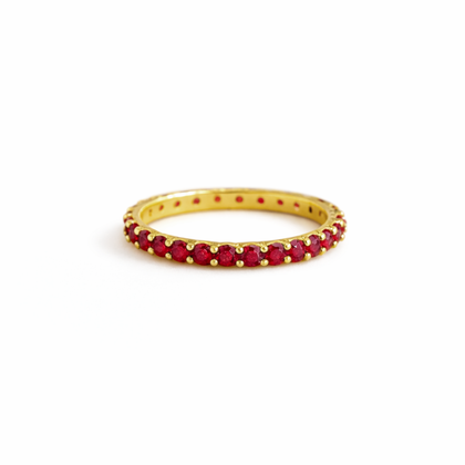 Sakura Ruby Tennis Ring in sterling silver, 14K gold and 18K gold by SURI
