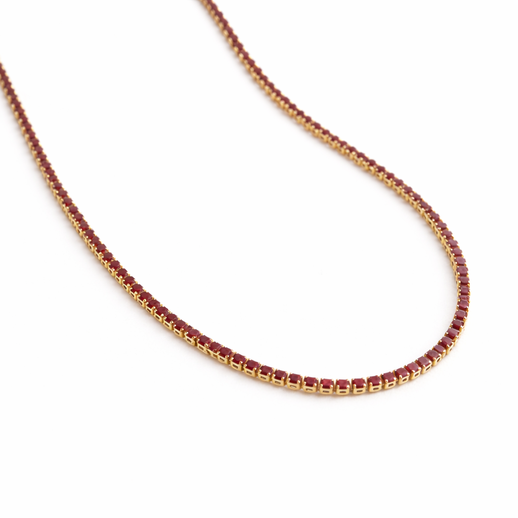 Sakura Ruby Tennis Necklace