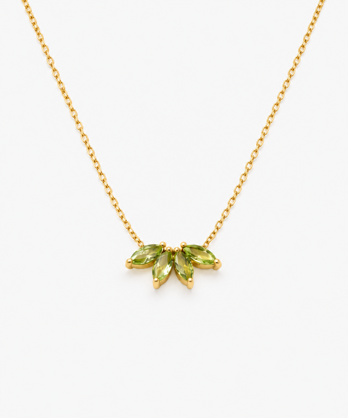 Naomi Birthstone Necklace — Yellow Gold on white background