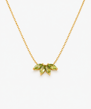 Naomi Birthstone Necklace — Yellow Gold on white background