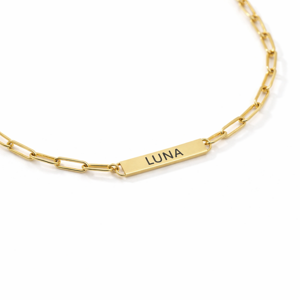 Ethel Engravable Paperclip Chain Bracelet