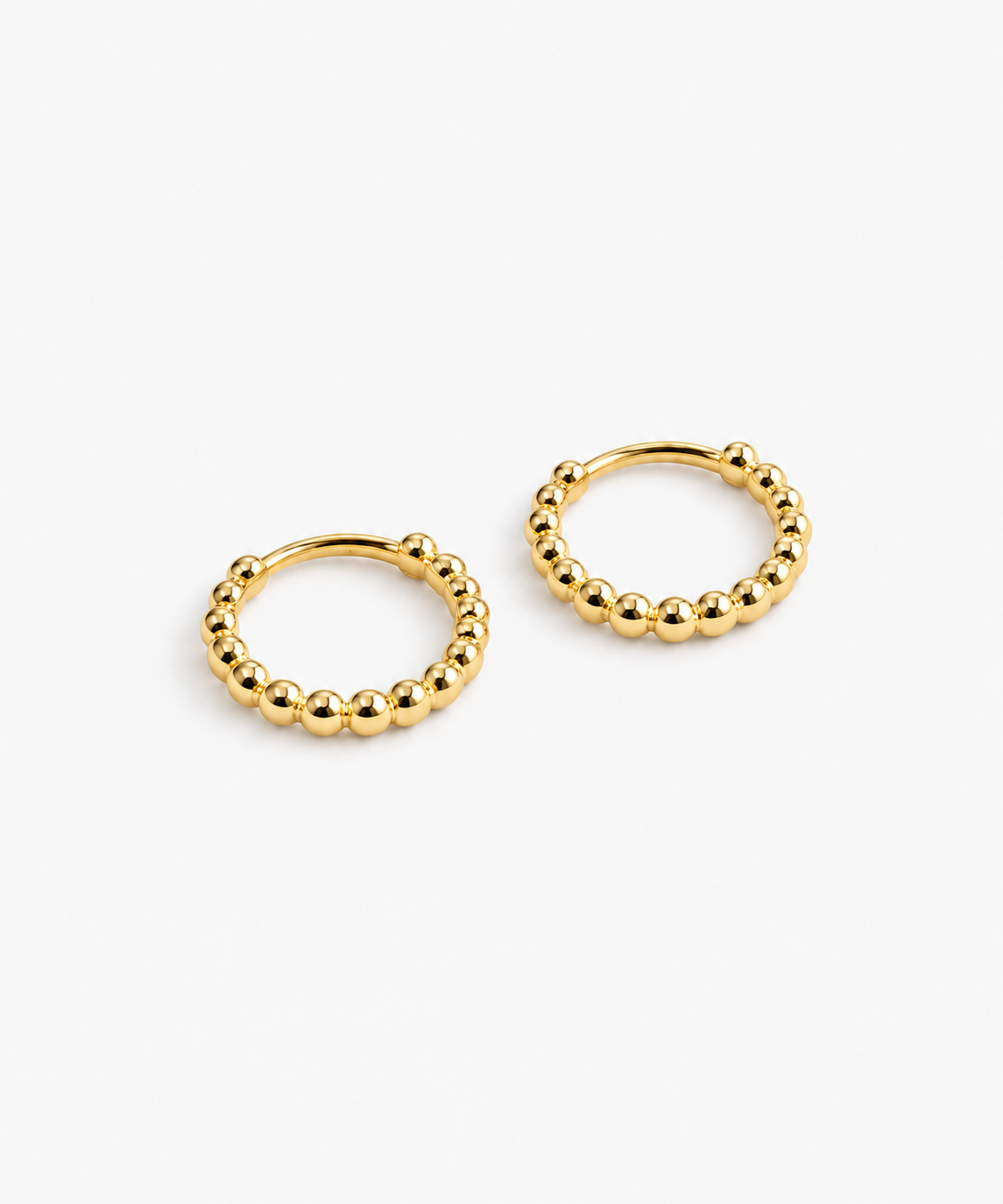 Póvoa Beaded Hoop Earring in gold on white background