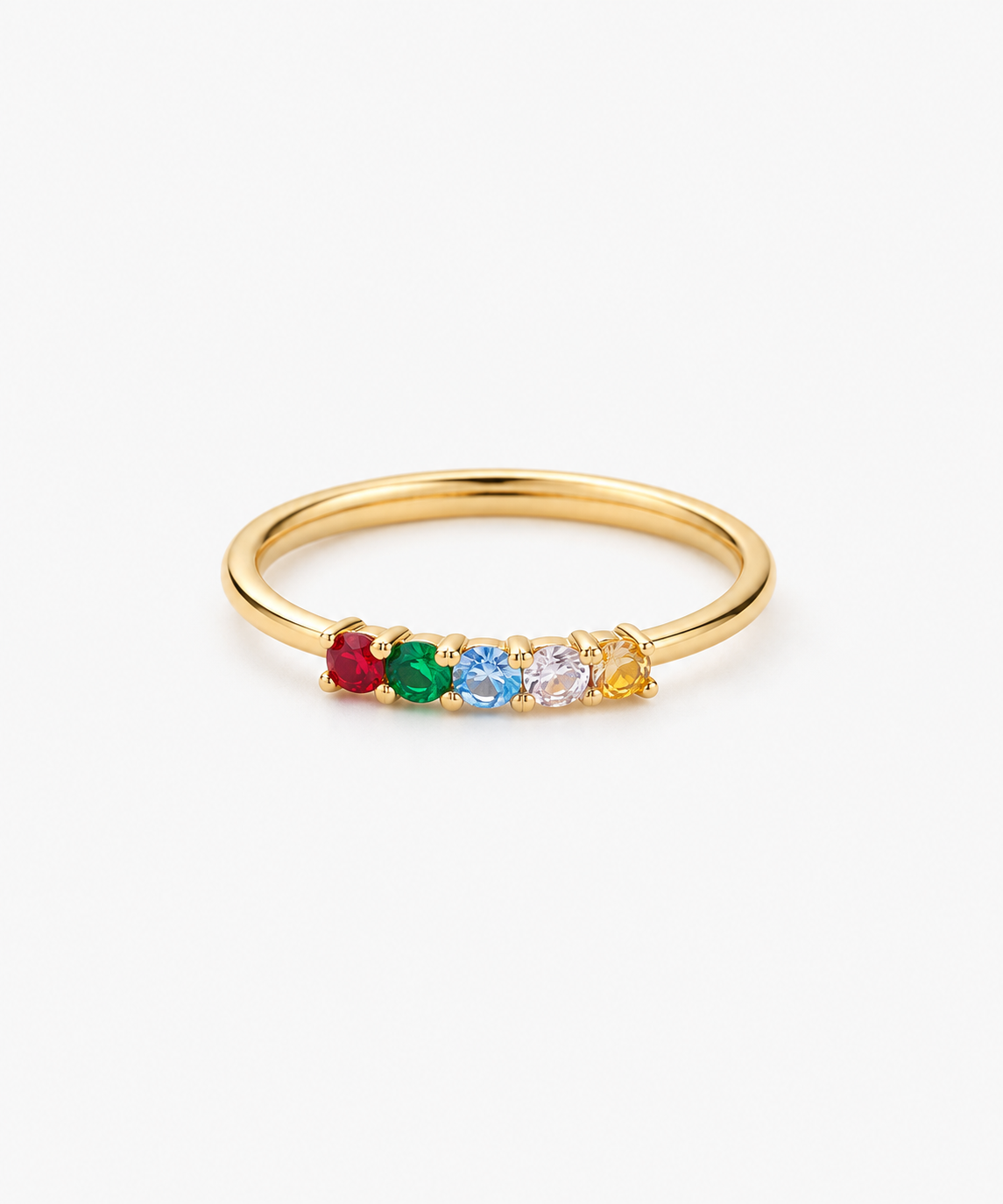 Kira Birthstone Ring in gold on white background