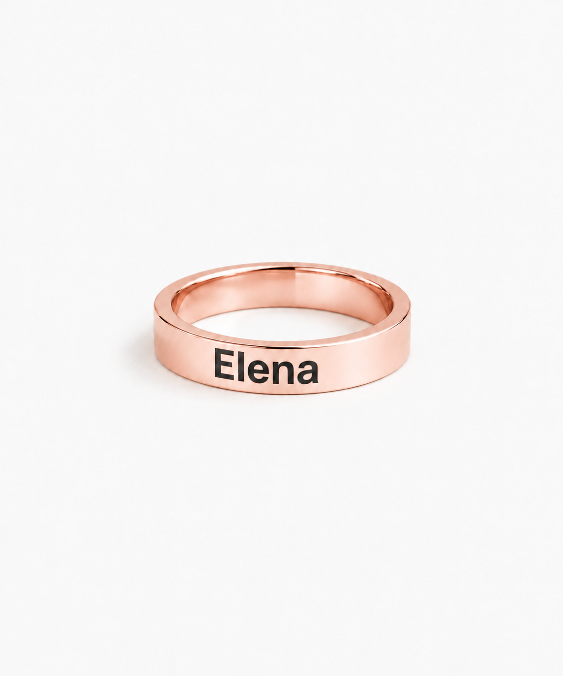 Nere Engravable Ring — Rose Gold on white background