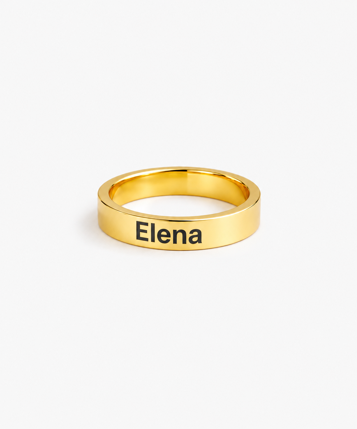 Nere Engravable Ring — Yellow Gold on white background