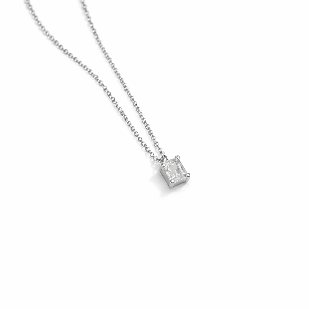 Iris Diamond Necklace layering detail by SURI