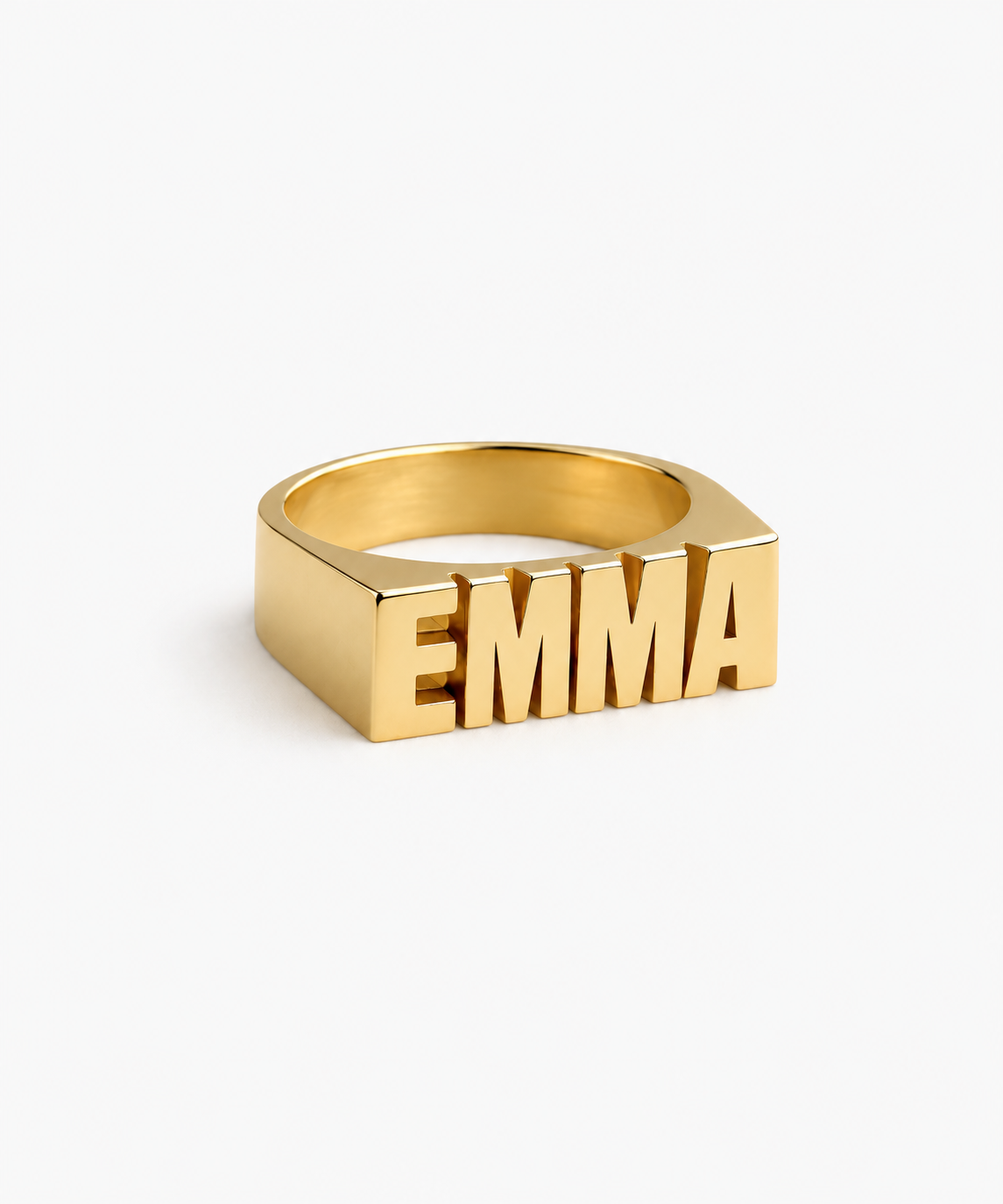 Ethos Engravable Ring — Yellow Gold on white background