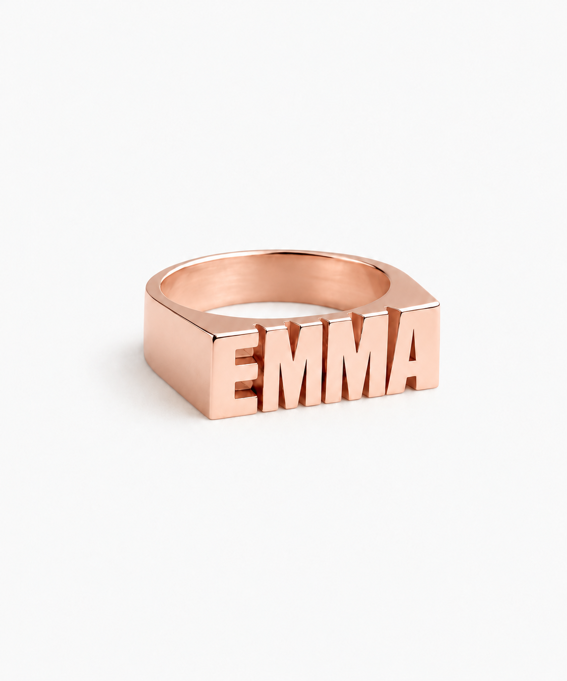 Ethos Engravable Ring — Rose Gold on white background