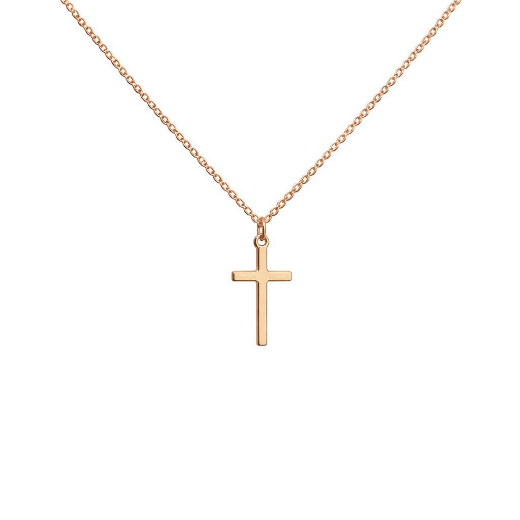 Celeste Cross Necklace layering detail by SURI