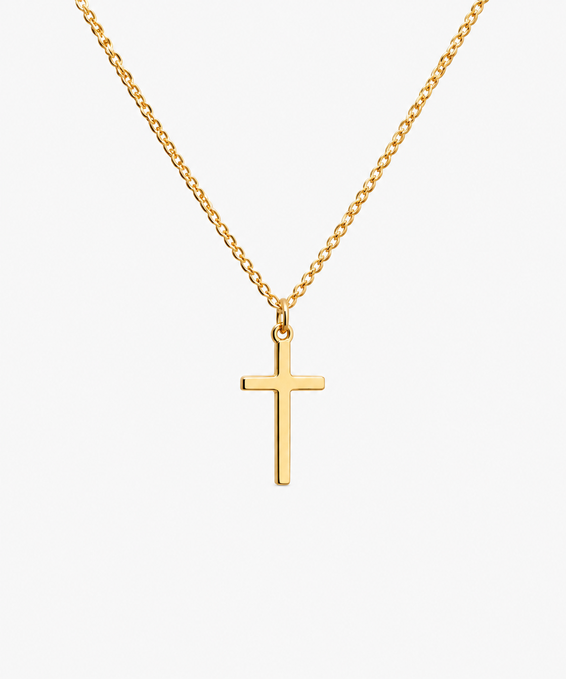Céleste Cross Necklace — Yellow Gold on white background