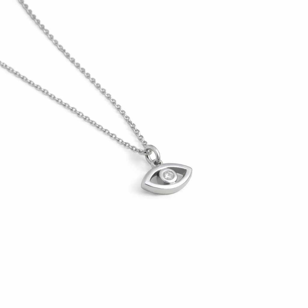Kyra Evil Eye Necklace layering detail by SURI