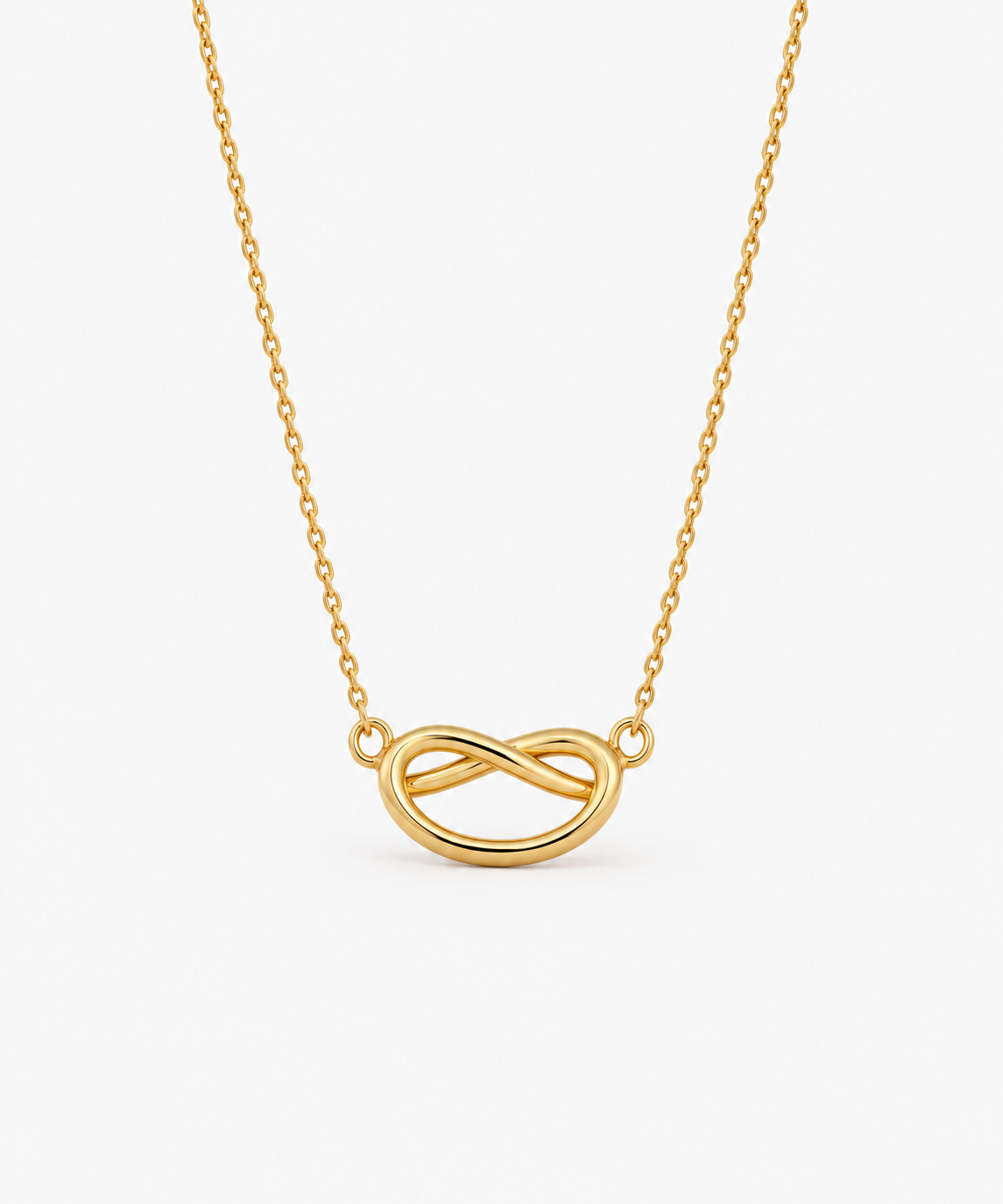 Sarang Knot Necklace in gold on white background
