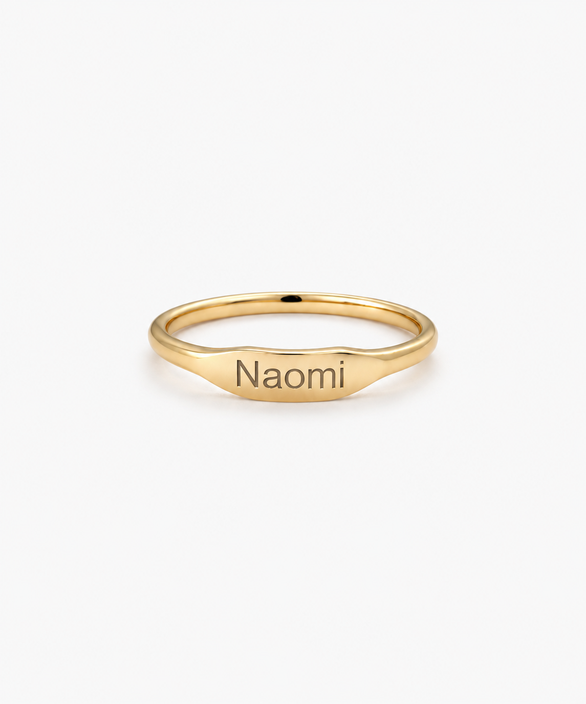 Mica Engravable Ring — gold finish on white background