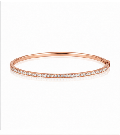 Lina Thin Pave Bangle product rose gold by SURI