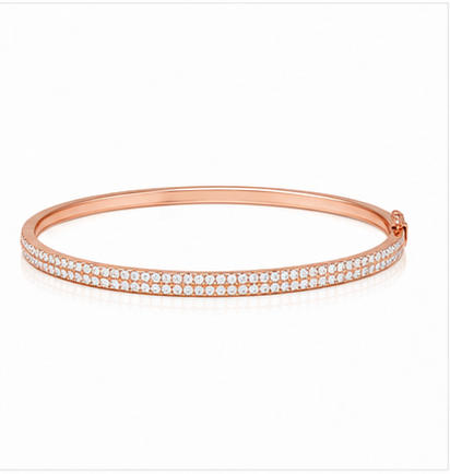 Dalia Double Pave Bangle product rose gold by SURI