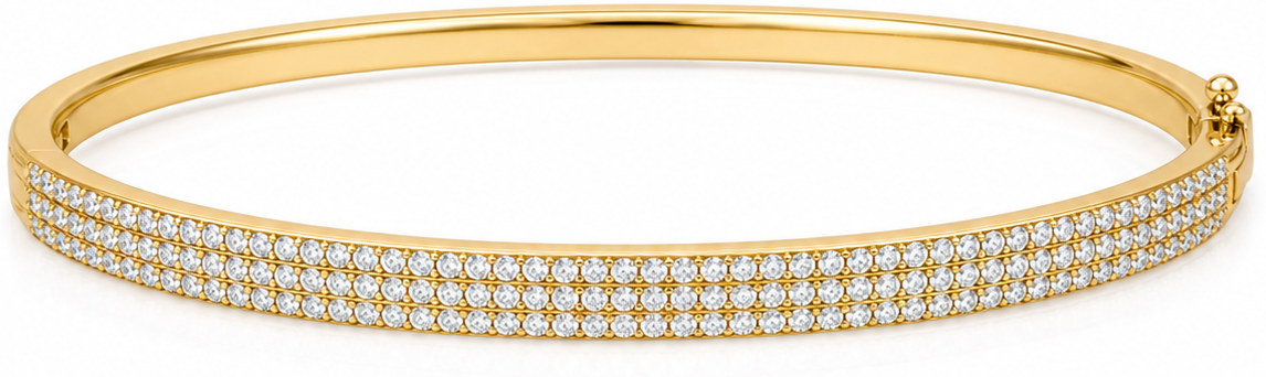 Siena Triple Pave Bangle product gold by SURI