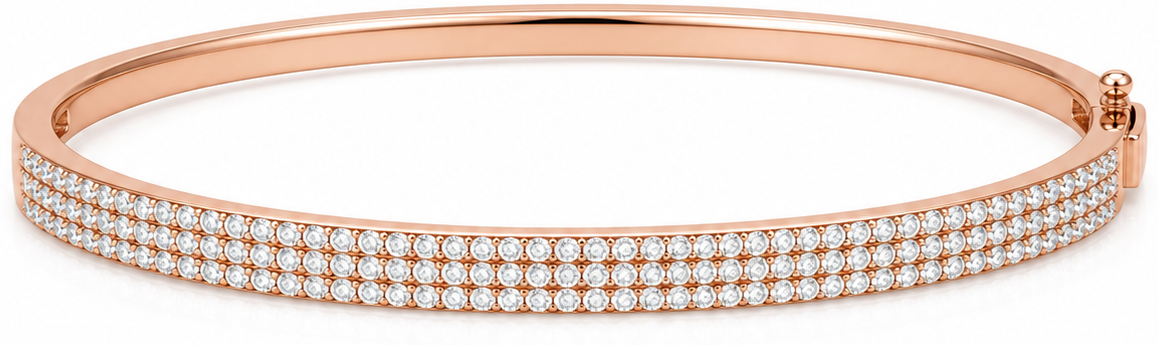 Siena Triple Pave Bangle product rose gold by SURI