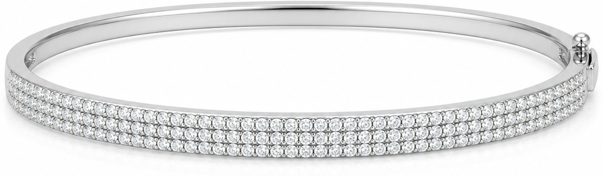 Siena Triple Pave Bangle product silver by SURI