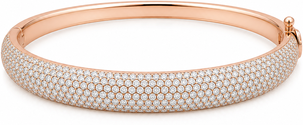 Marcella Dome Pave Bangle product rose gold by SURI