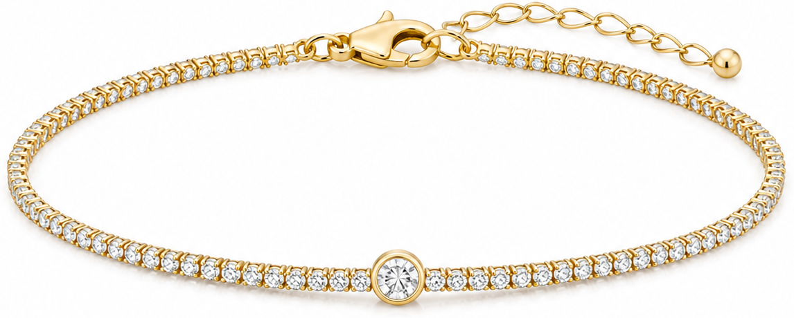 Sabine Solitaire Diamond Tennis Bracelet product gold by SURI