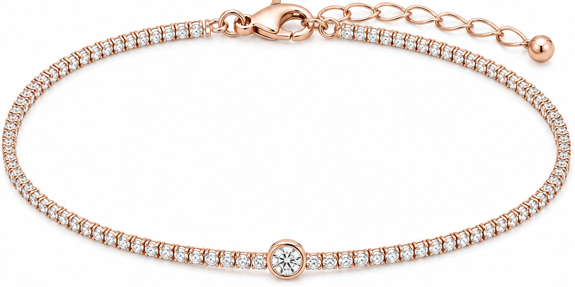 Sabine Solitaire Diamond Tennis Bracelet product rose gold by SURI