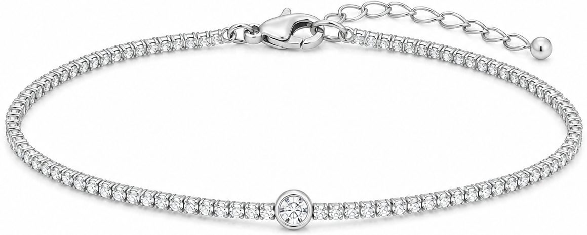 Sabine Solitaire Diamond Tennis Bracelet product silver by SURI