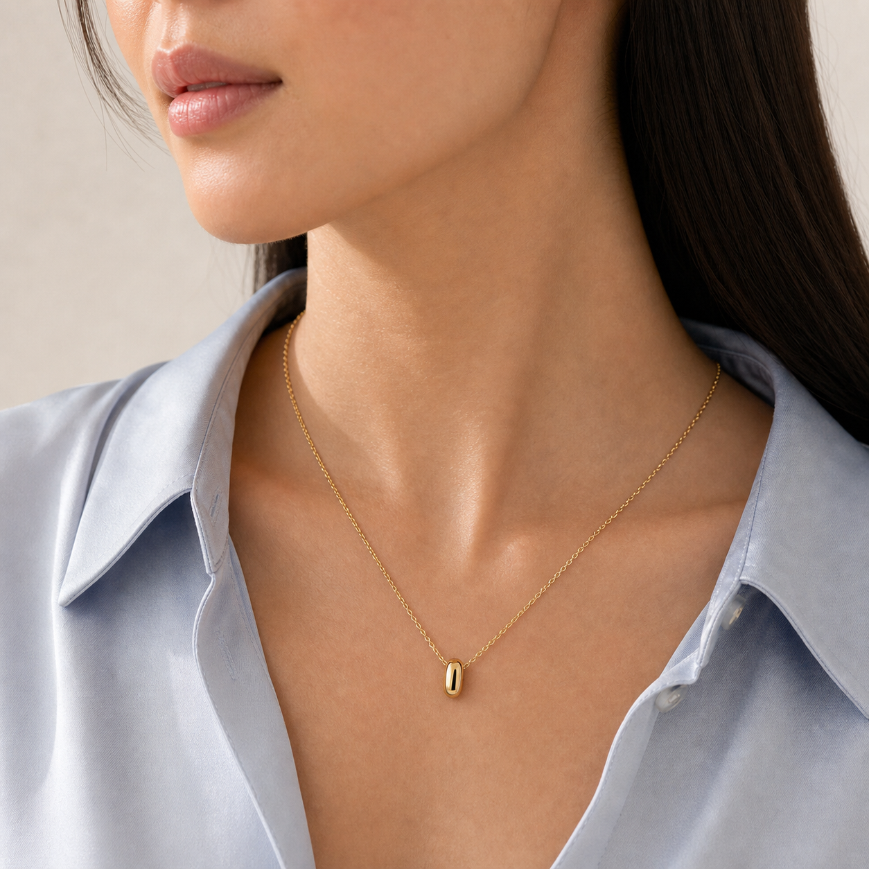 Lumi Halo Charm Necklace model gold 02 by SURI