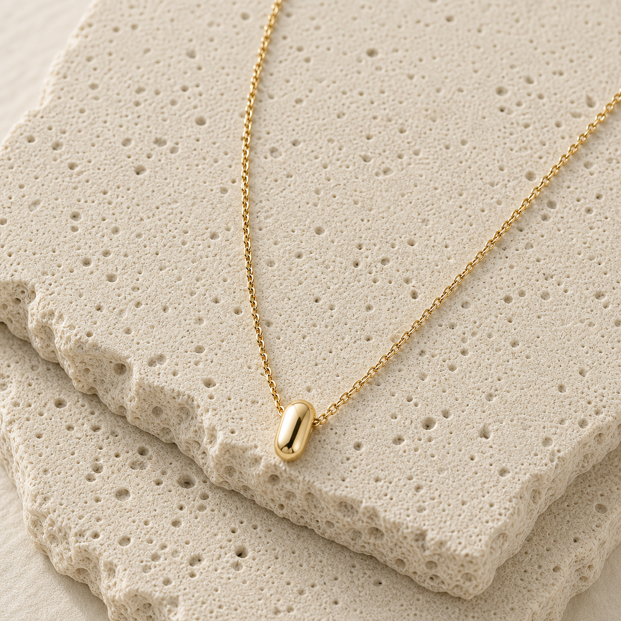 Lumi Halo Charm Necklace rock gold by SURI