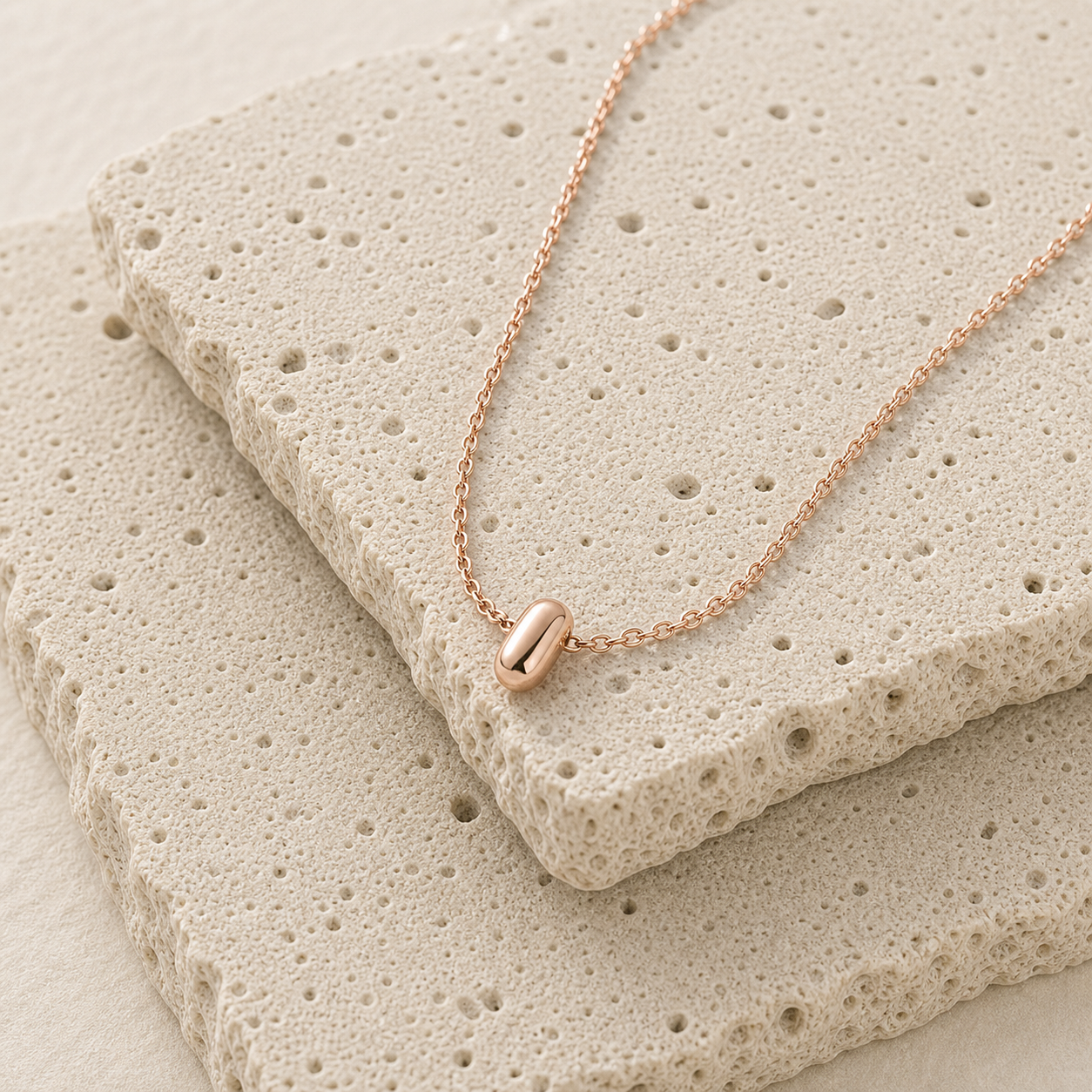 Lumi Halo Charm Necklace rock rose gold by SURI