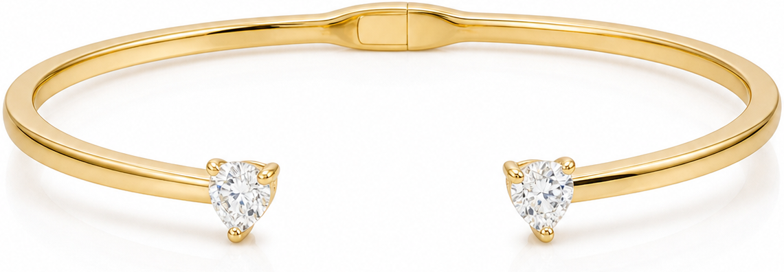 Gia Two Diamond Cuff Bangle product gold by SURI