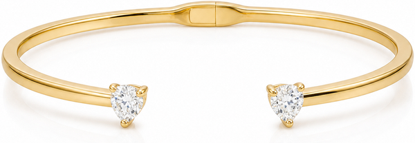 Gia Two Diamond Cuff Bangle