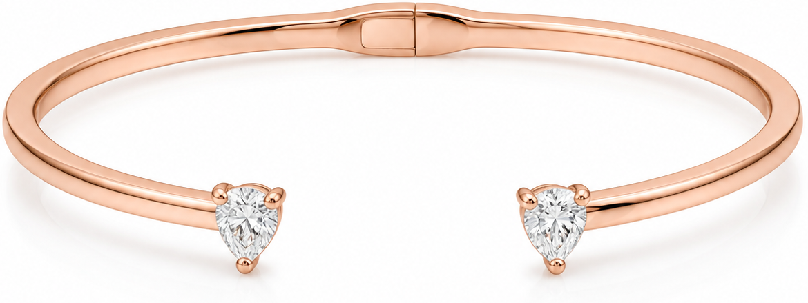 Gia Two Diamond Cuff Bangle product rose gold by SURI