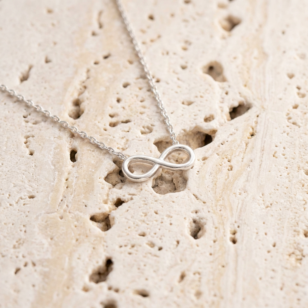 Saki Infinity Necklace clasp detail by SURI